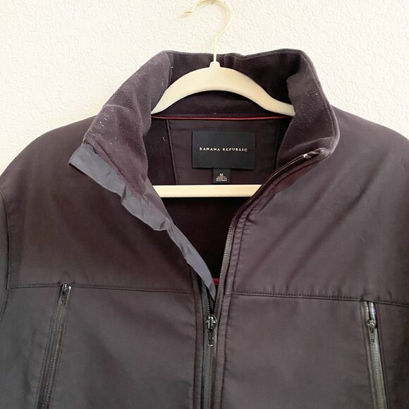 Banana Republic Men's‎ Long Sleeve Black Full Zip Fleece Lined Jacket Size M - Picture 2 of 10